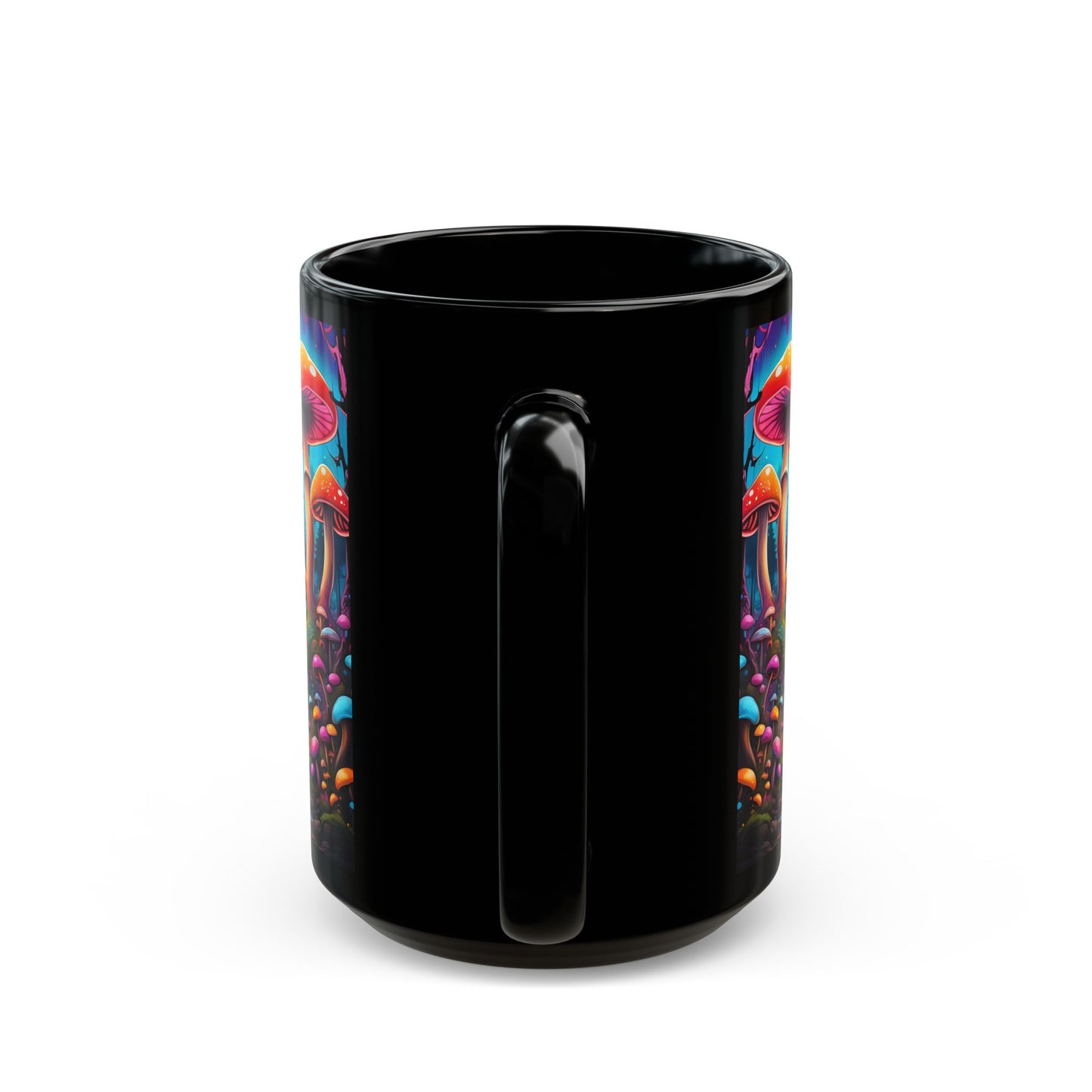 Vibrant Psychedelic Mushroom Forest Ceramic Mug | Colorful Coffee Cup | Unique Nature Lover Gift