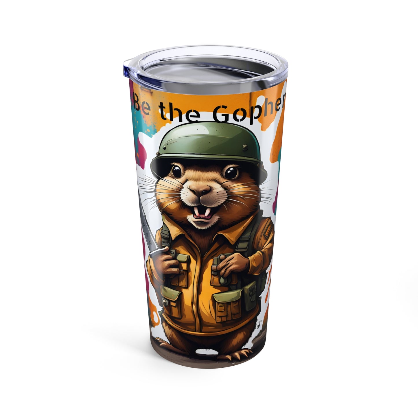 Funny Gopher Tumbler 20oz – Knife Cup | Stainless Steel Travel Mug | Weird Gift for Adults