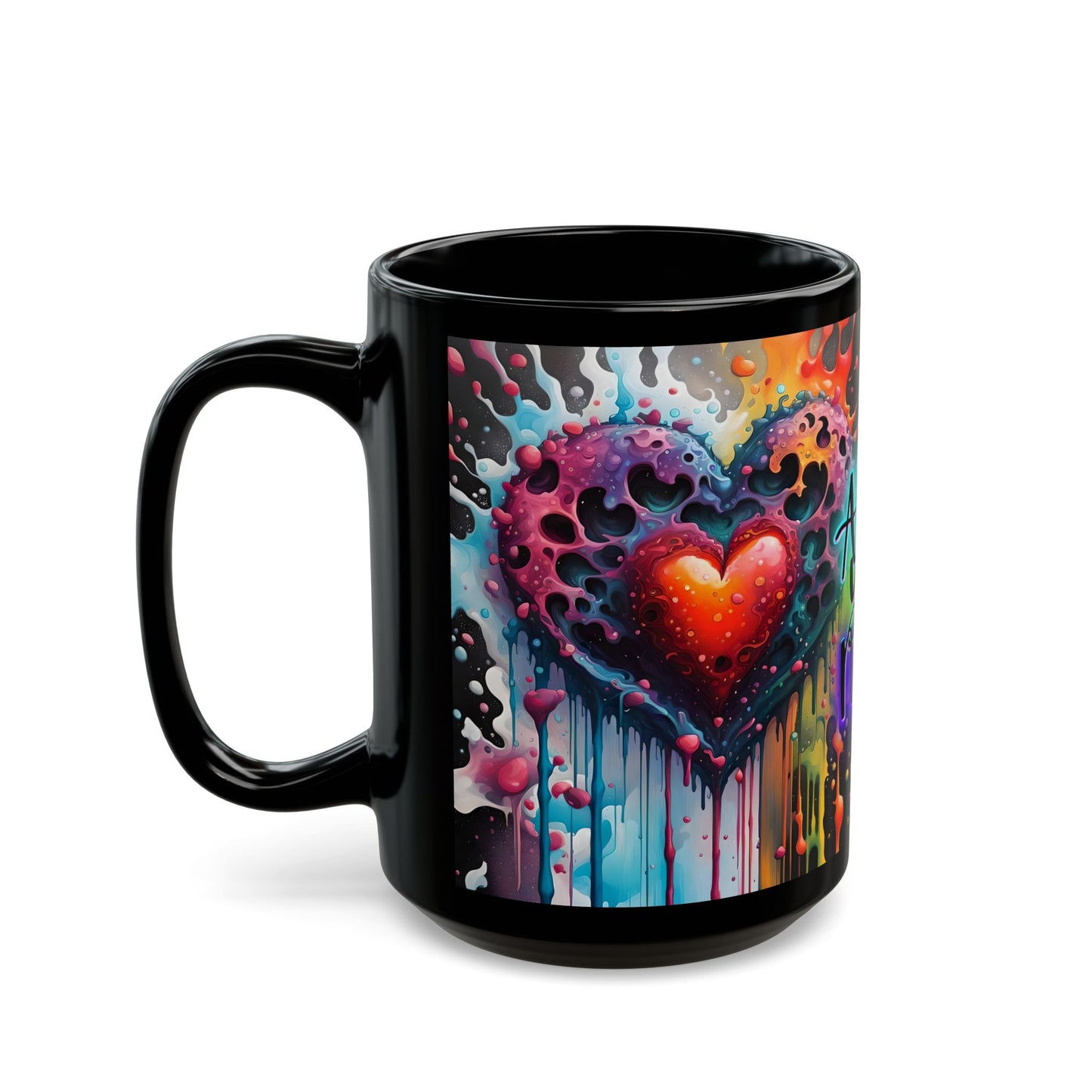 Psychedelic Heart Mug – All You Need is Love – Trippy Coffee Cup