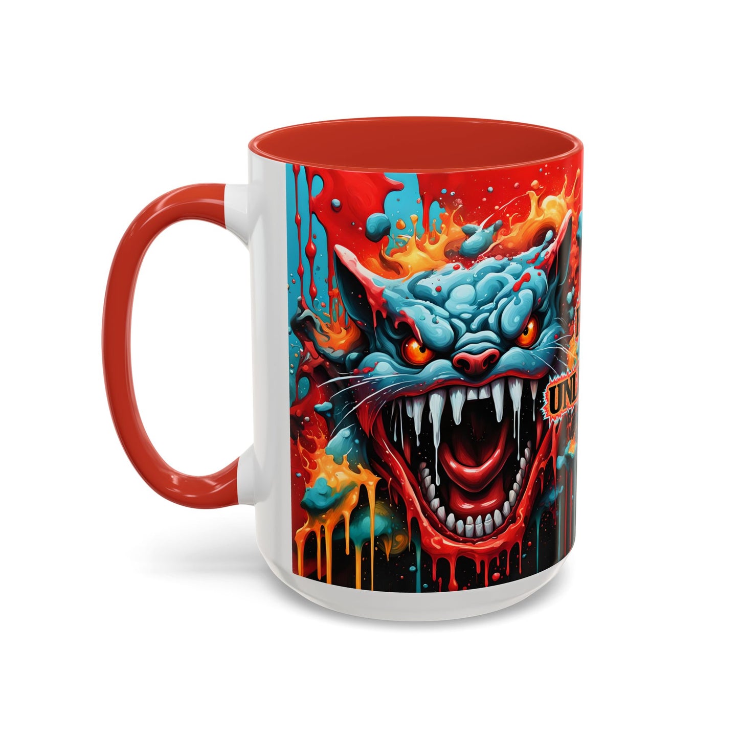 Psychedelic Cat Mug – “Fury Unleashed” | Vibrant Feline Rage in Mug Form