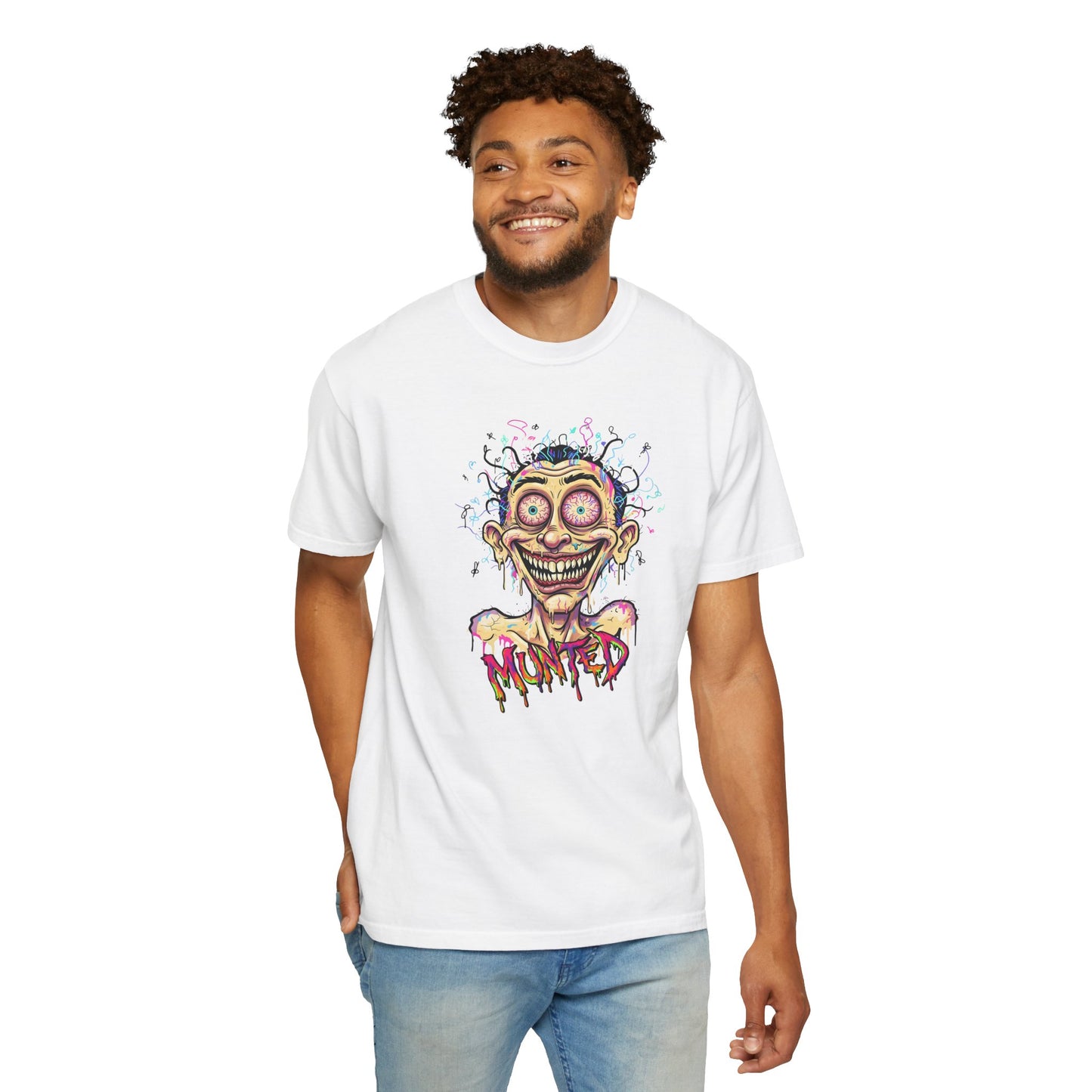 Munted Madman T-Shirt – Trippy Neon Psychedelic Graphic Tee | Unisex Cotton Shirt