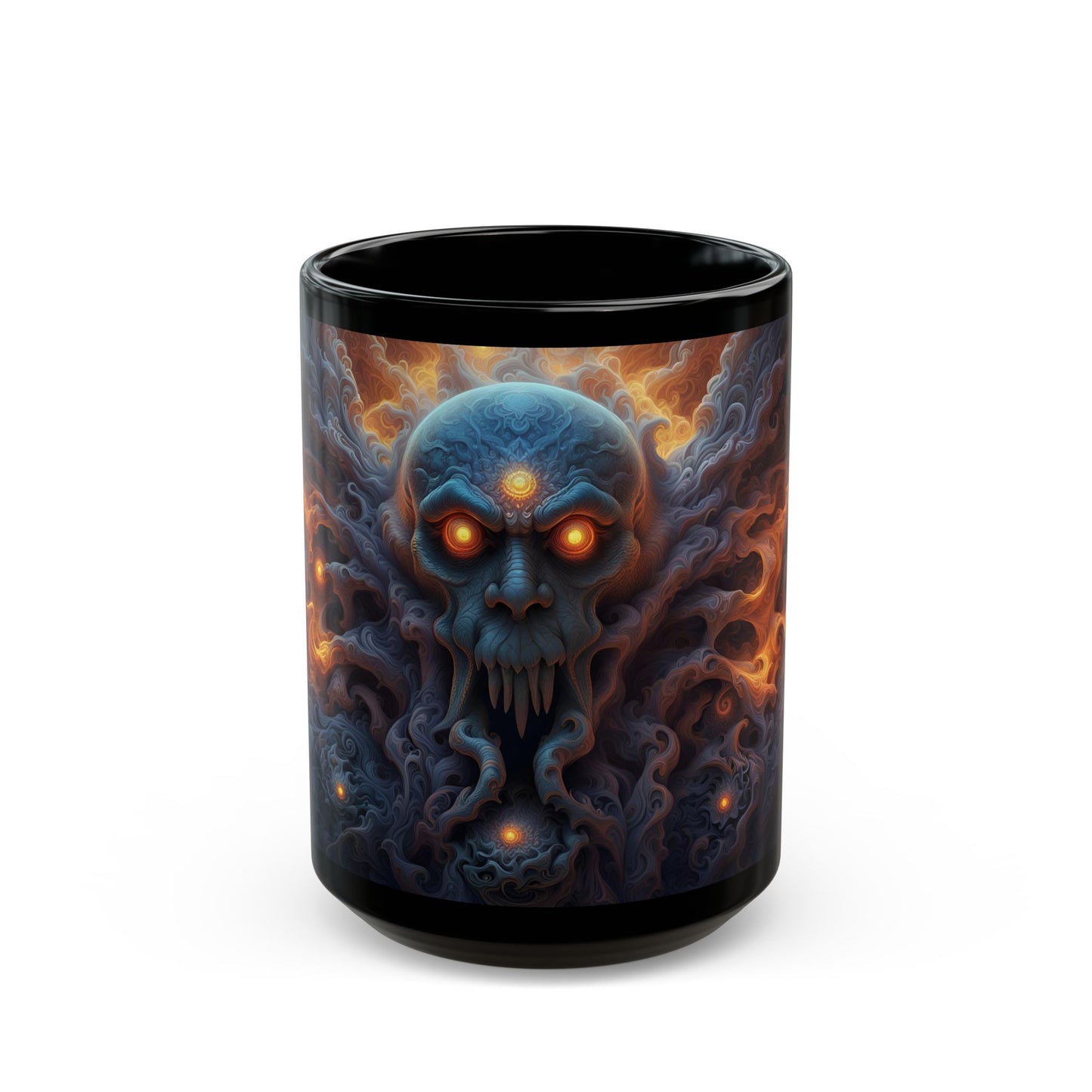 Eldritch Horror Skull Coffee Mug – Spooky Gothic Gift for Horror Lovers