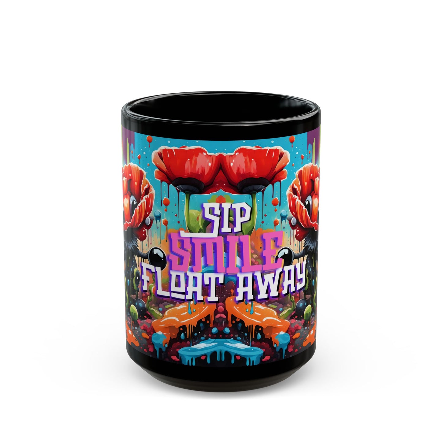 Poppy Flower Mug – Psychedelic Botanical Ceramic Coffee Cup