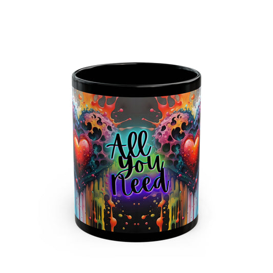 Psychedelic Heart Mug – All You Need is Love – Trippy Coffee Cup