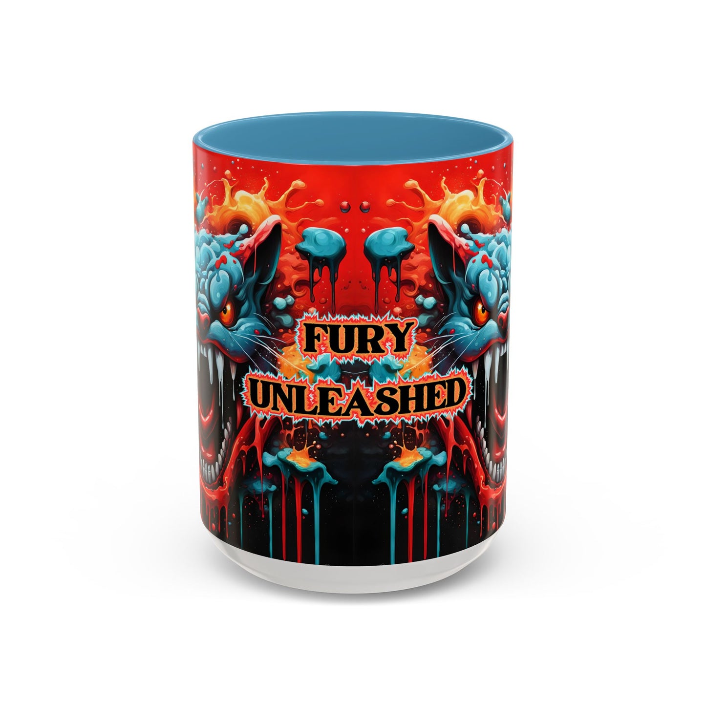 Psychedelic Cat Mug – “Fury Unleashed” | Vibrant Feline Rage in Mug Form