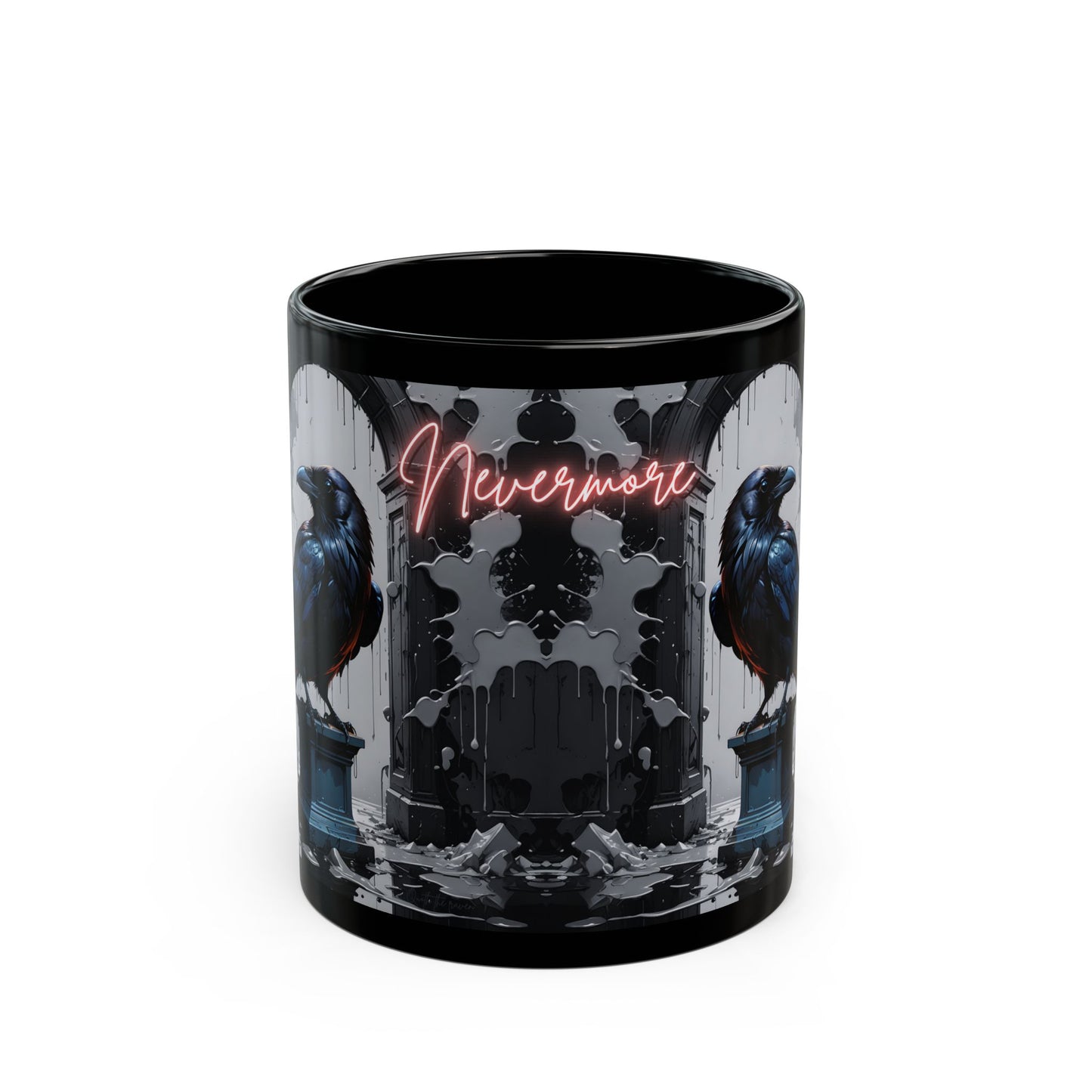 Nevermore Raven Mug – Gothic Black Coffee Cup for Poe Lovers, Writers & Literary Souls