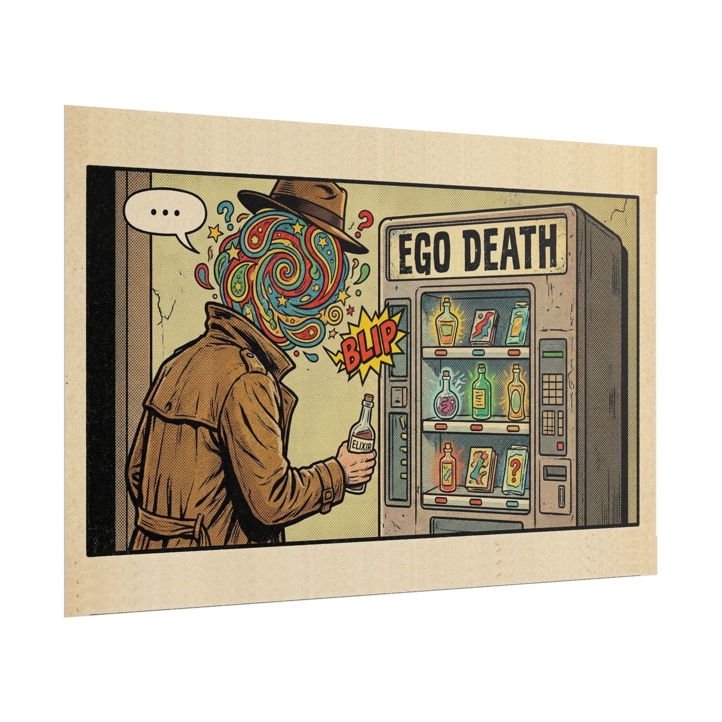 Ego Death — Vintage Comic Art Print | Pop Surrealism Wall Art | Rolled Poster