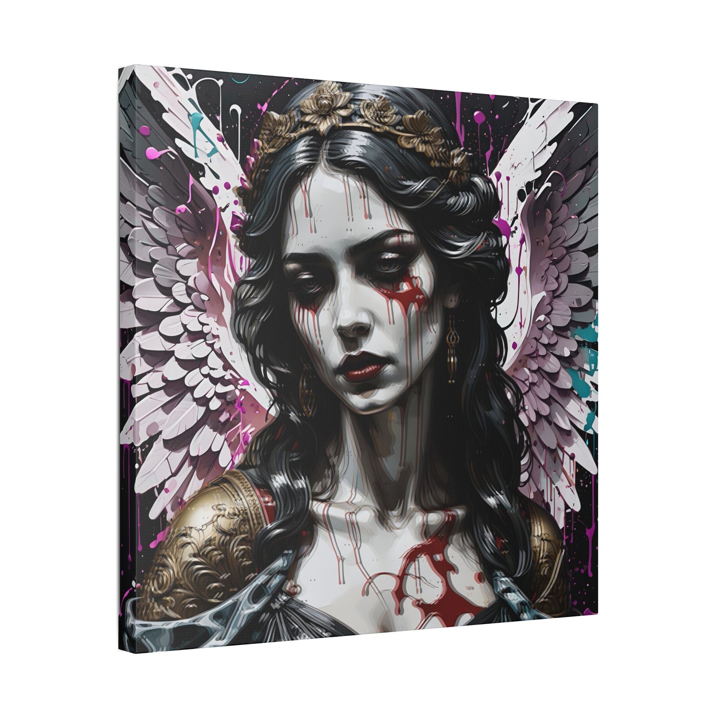 Angelic Blood‑Tears Fine Art Print | Dark Gothic Interior