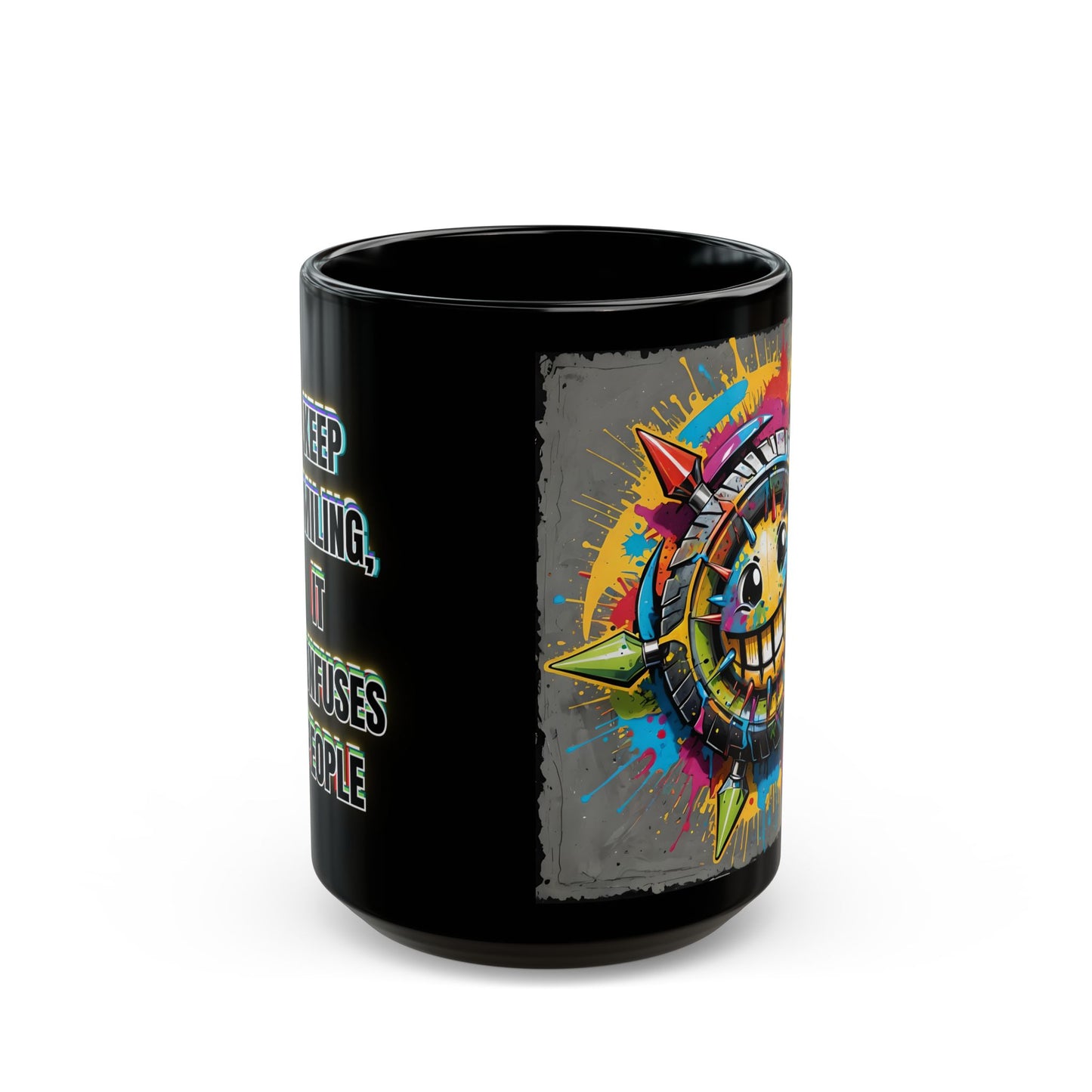 Keep Smiling Mug – Colorful Graffiti Gear Art Coffee Cup (11oz & 15oz)