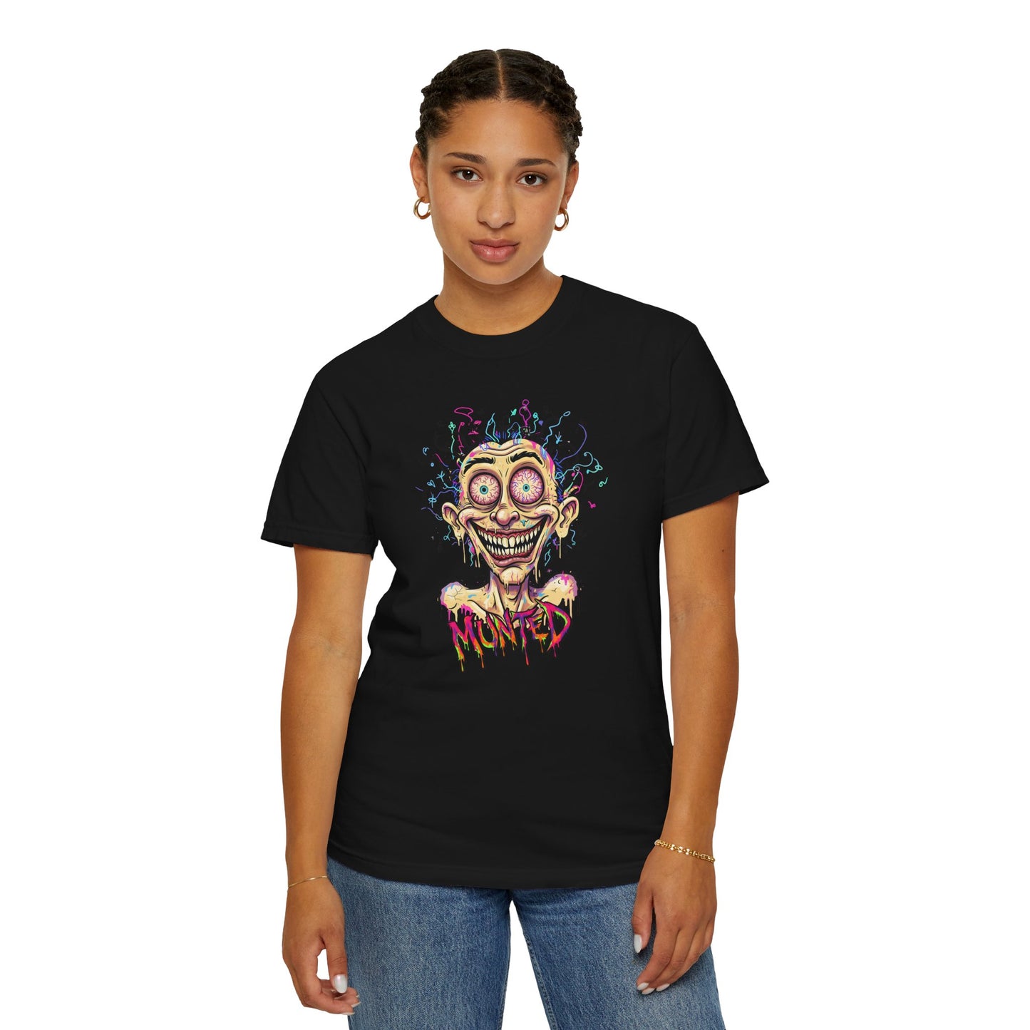 Munted Madman T-Shirt – Trippy Neon Psychedelic Graphic Tee | Unisex Cotton Shirt