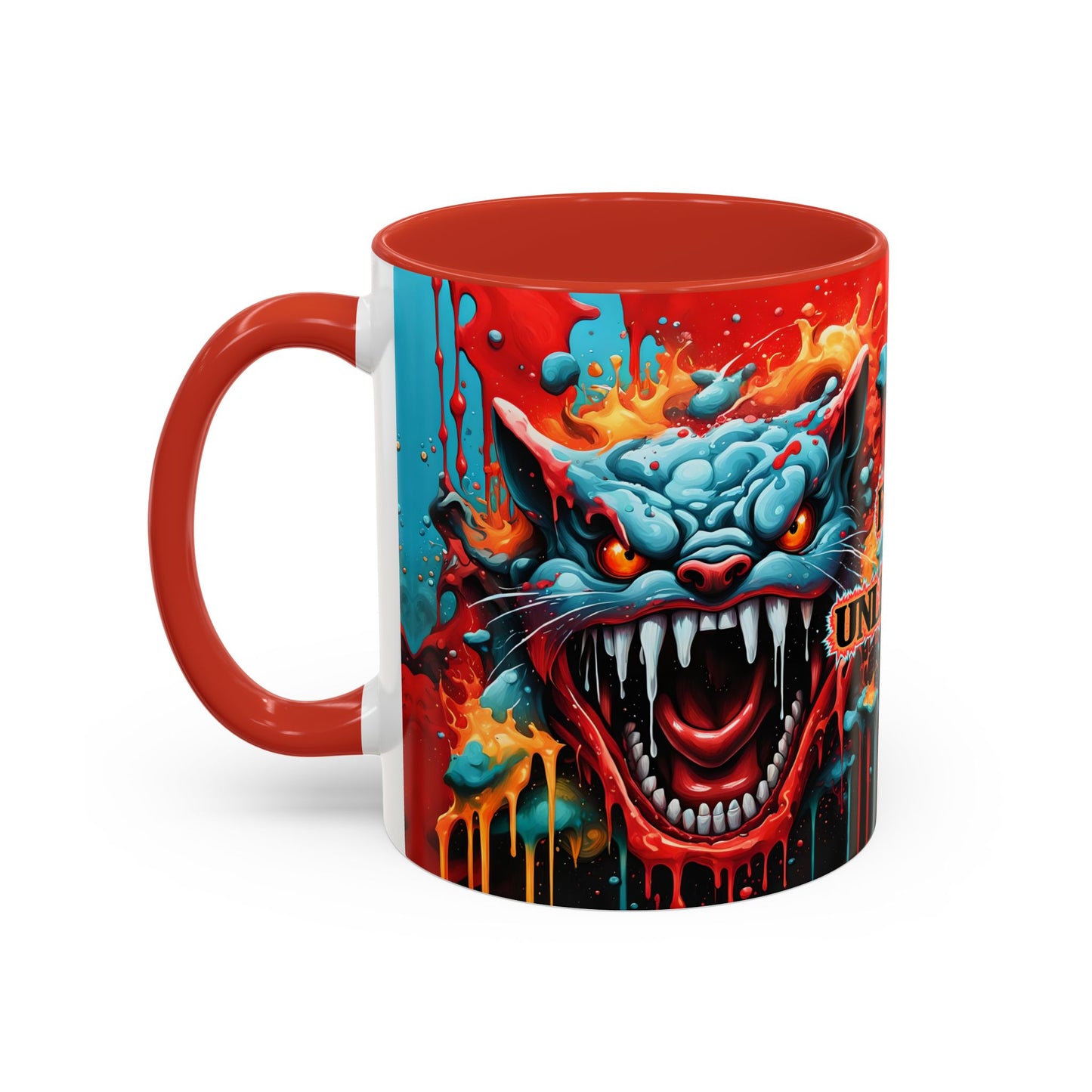 Psychedelic Cat Mug – “Fury Unleashed” | Vibrant Feline Rage in Mug Form