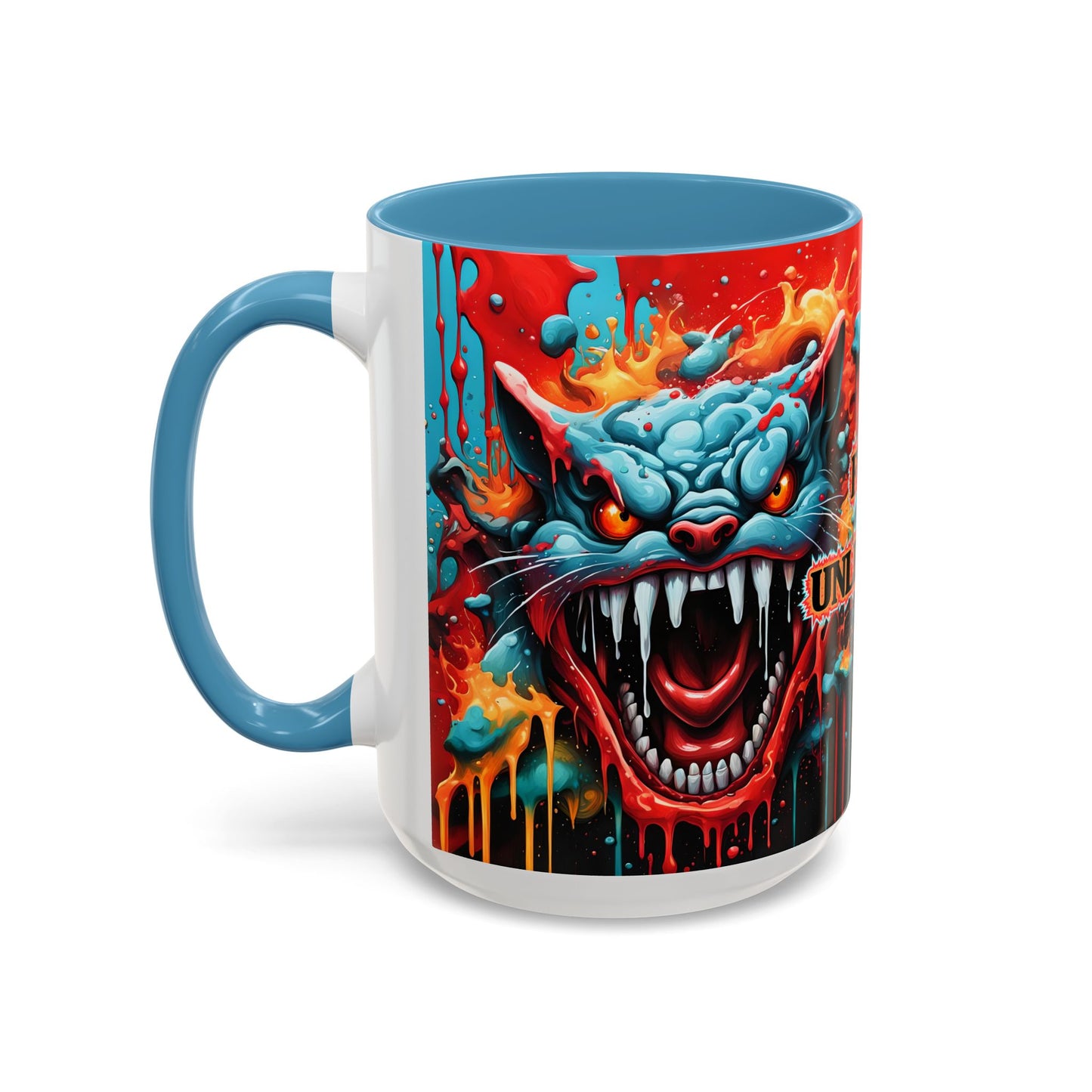 Psychedelic Cat Mug – “Fury Unleashed” | Vibrant Feline Rage in Mug Form
