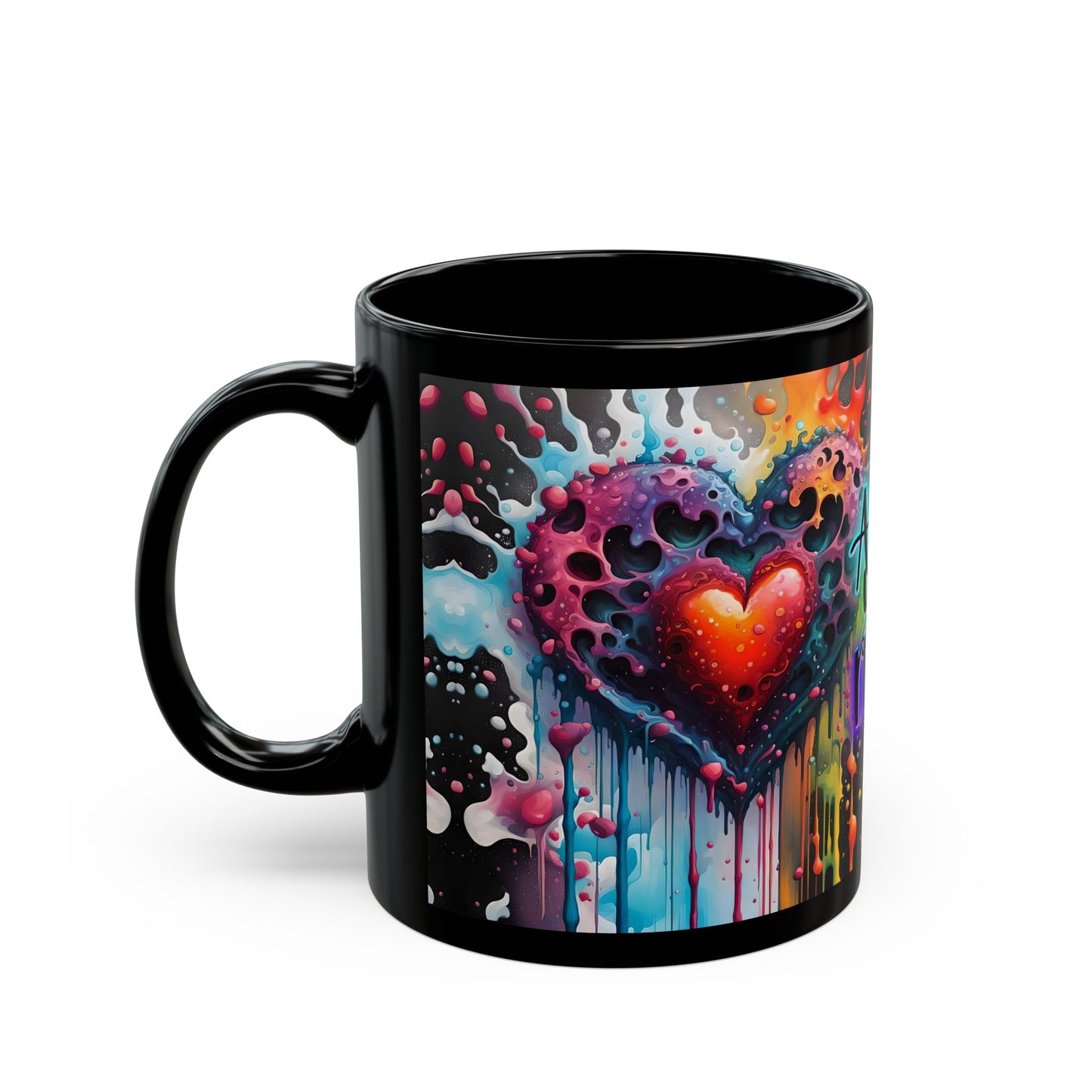 Psychedelic Heart Mug – All You Need is Love – Trippy Coffee Cup