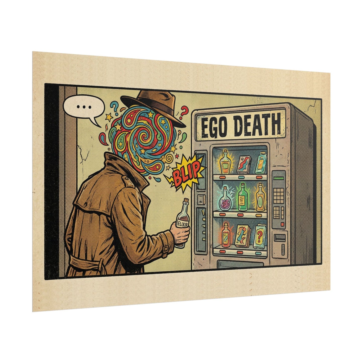 Ego Death — Vintage Comic Art Print | Pop Surrealism Wall Art | Rolled Poster