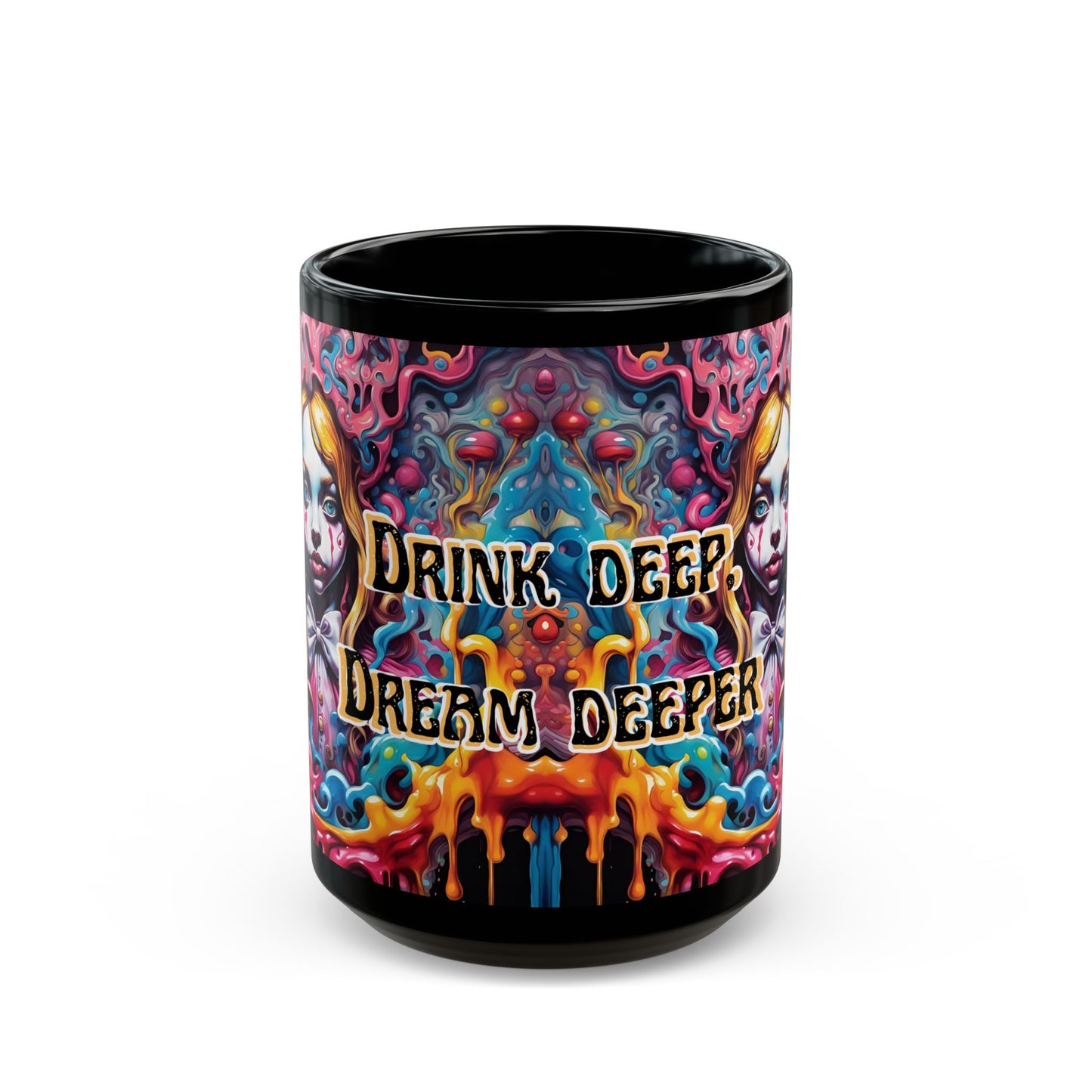 Drink Deep Dream Deeper Mug – Psychedelic Boho Coffee Cup