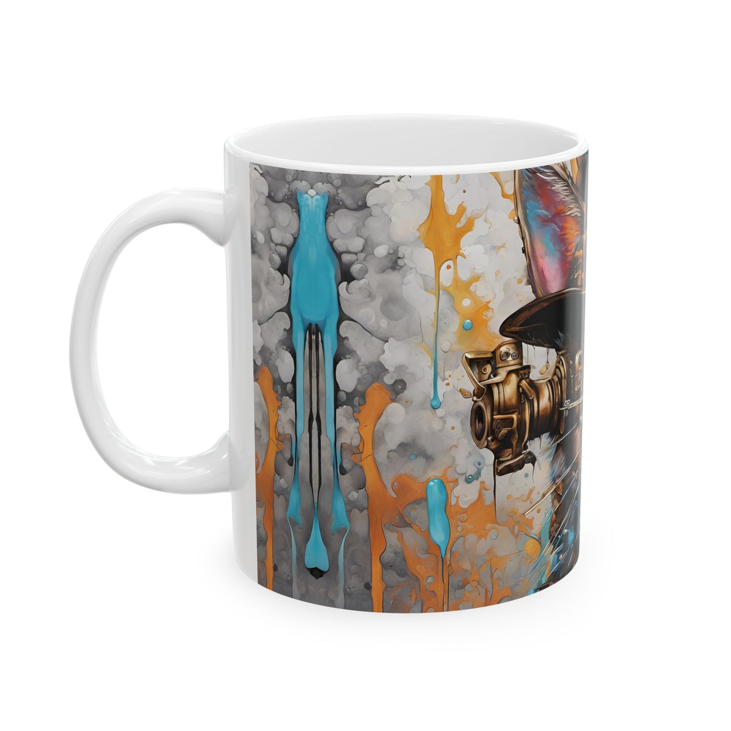 Baroness Nyx von Clawthorne Mug 11oz/15oz – Steampunk Cat Fantasy Art | Muntedverse Great Pantry War Collectible Drinkware