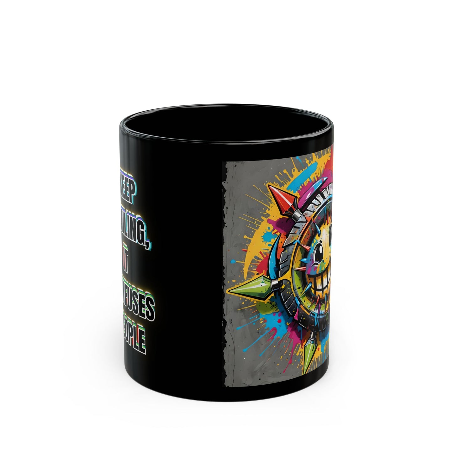 Keep Smiling Mug – Colorful Graffiti Gear Art Coffee Cup (11oz & 15oz)