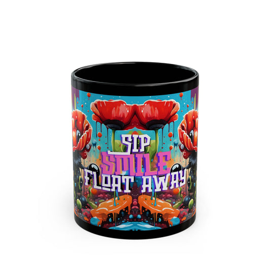 Poppy Flower Mug – Psychedelic Botanical Ceramic Coffee Cup