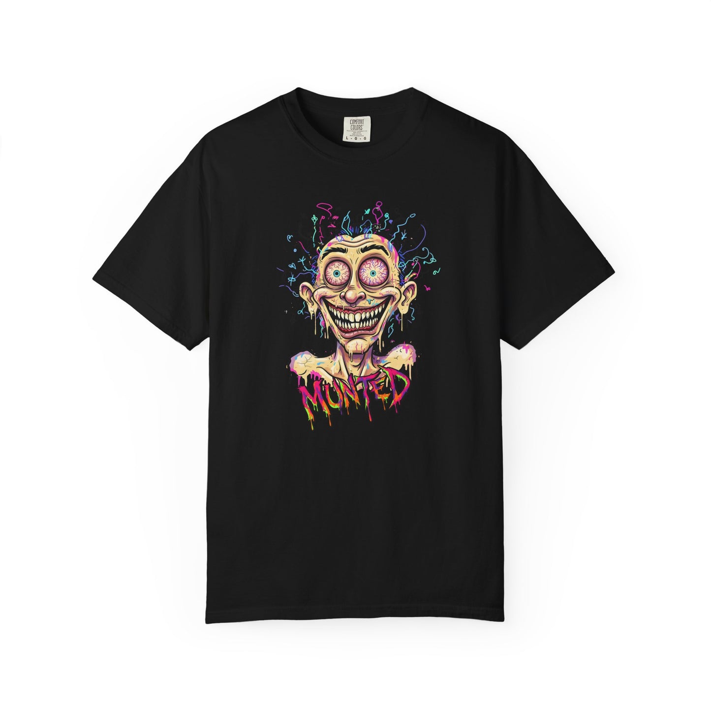 Munted Madman T-Shirt – Trippy Neon Psychedelic Graphic Tee | Unisex Cotton Shirt