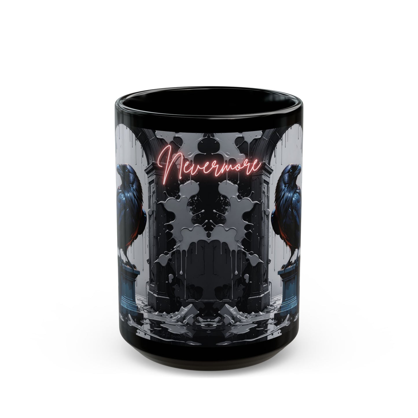 Nevermore Raven Mug – Gothic Black Coffee Cup for Poe Lovers, Writers & Literary Souls