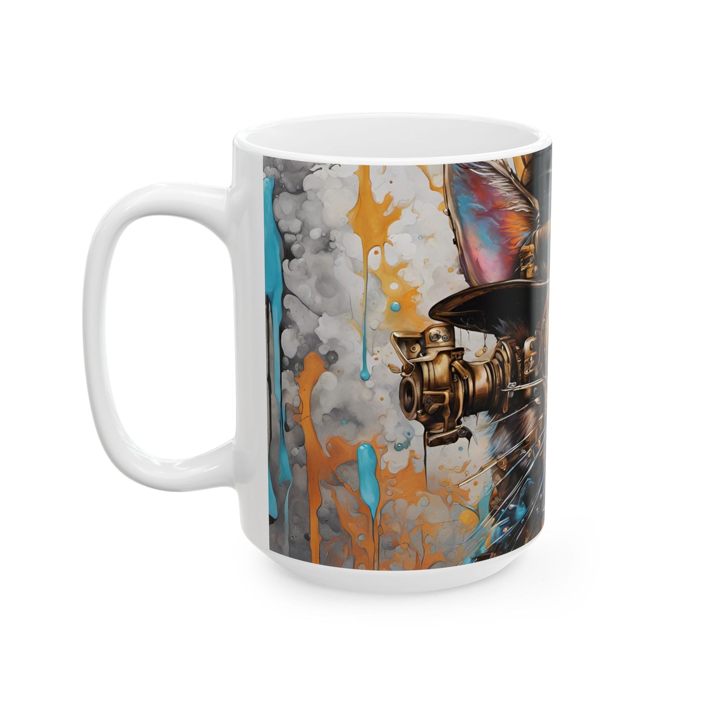 Baroness Nyx von Clawthorne Mug 11oz/15oz – Steampunk Cat Fantasy Art | Muntedverse Great Pantry War Collectible Drinkware