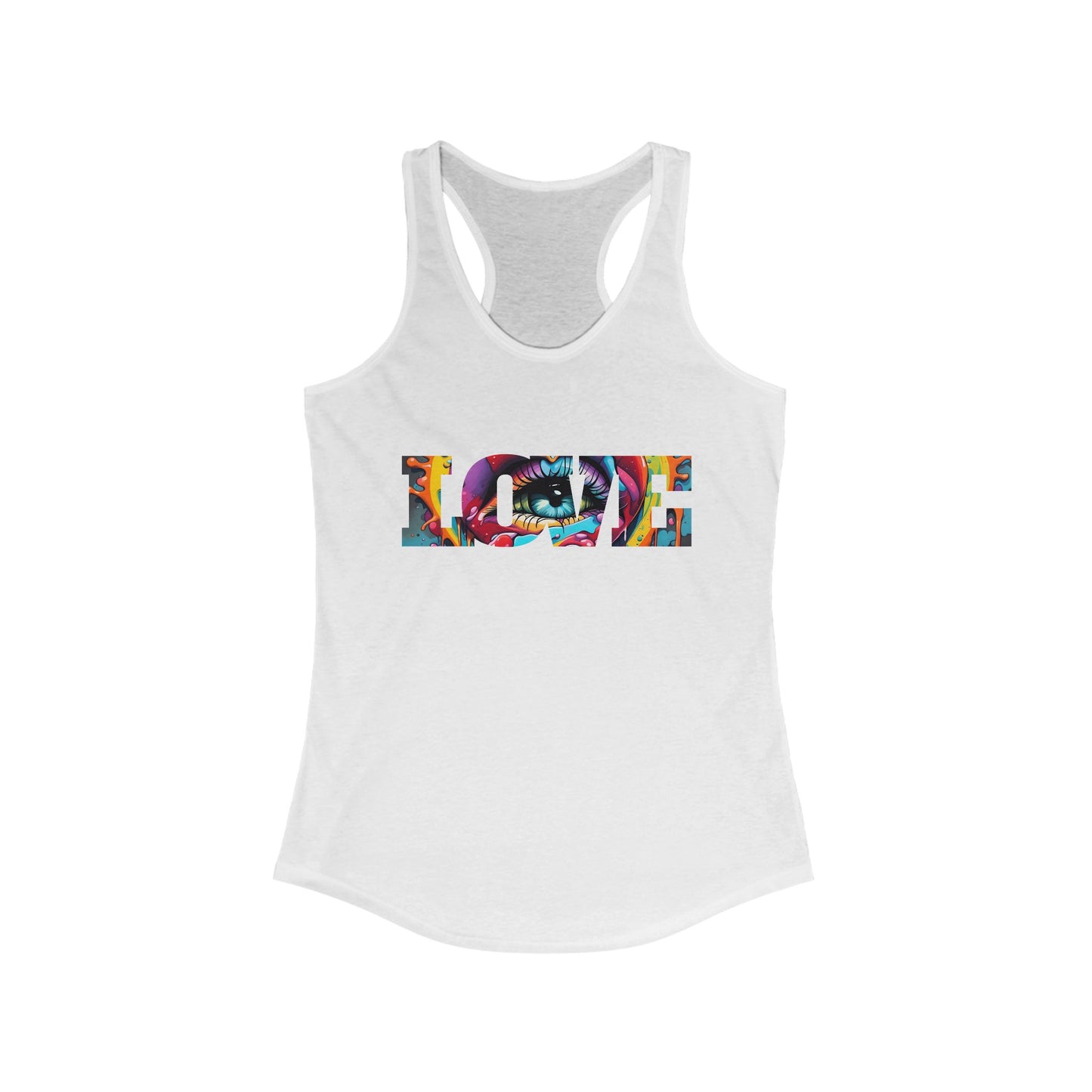 Festival Racerback Tank Top: Boho Psychedelic Love Splash Tee