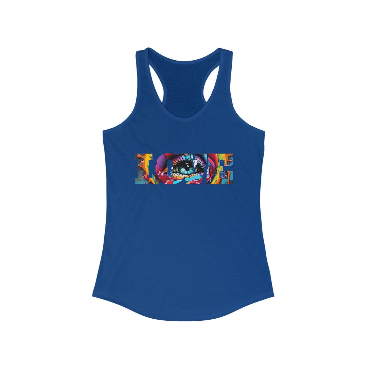 Festival Racerback Tank Top: Boho Psychedelic Love Splash Tee