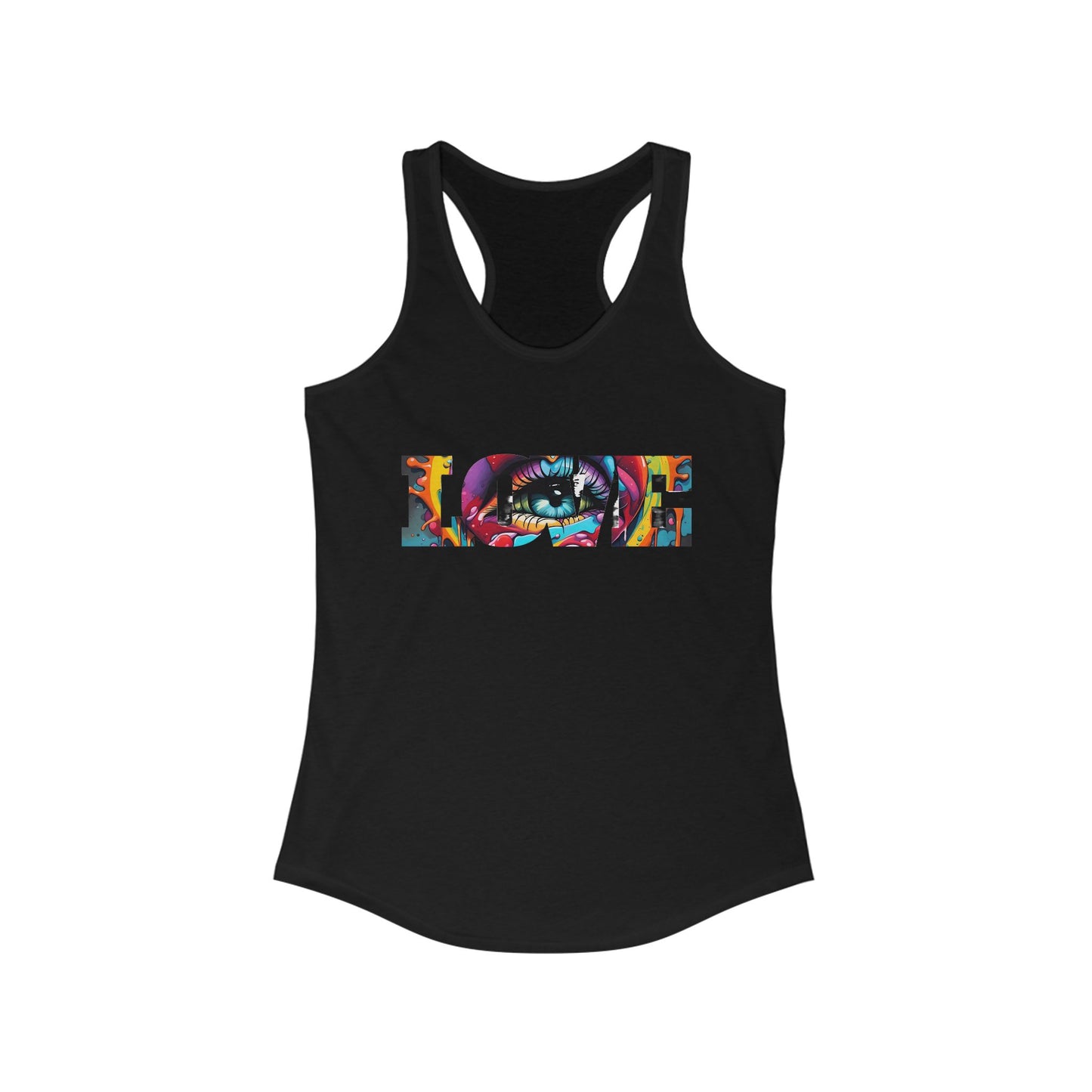 Festival Racerback Tank Top: Boho Psychedelic Love Splash Tee