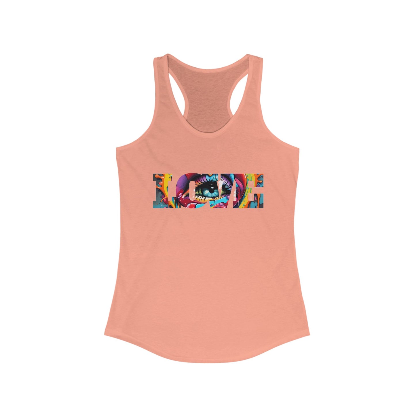 Festival Racerback Tank Top: Boho Psychedelic Love Splash Tee