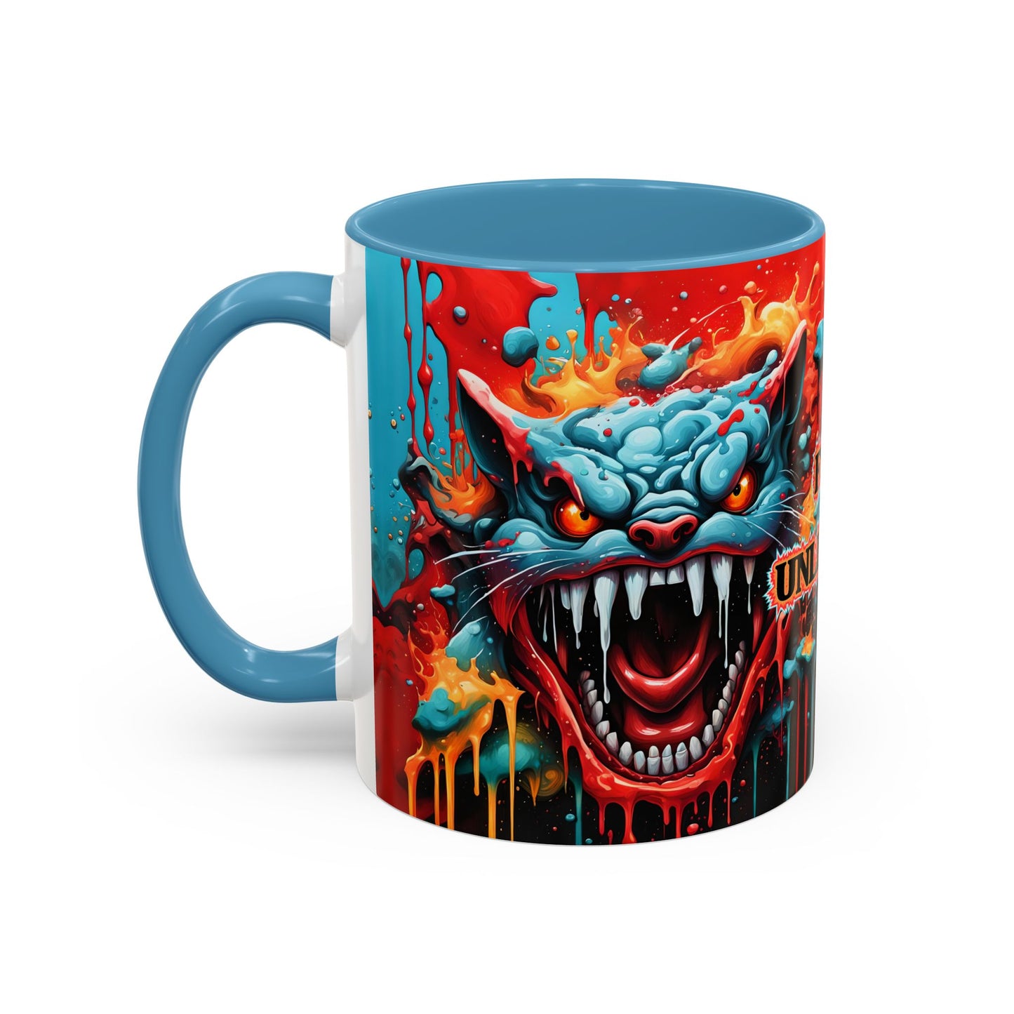 Psychedelic Cat Mug – “Fury Unleashed” | Vibrant Feline Rage in Mug Form