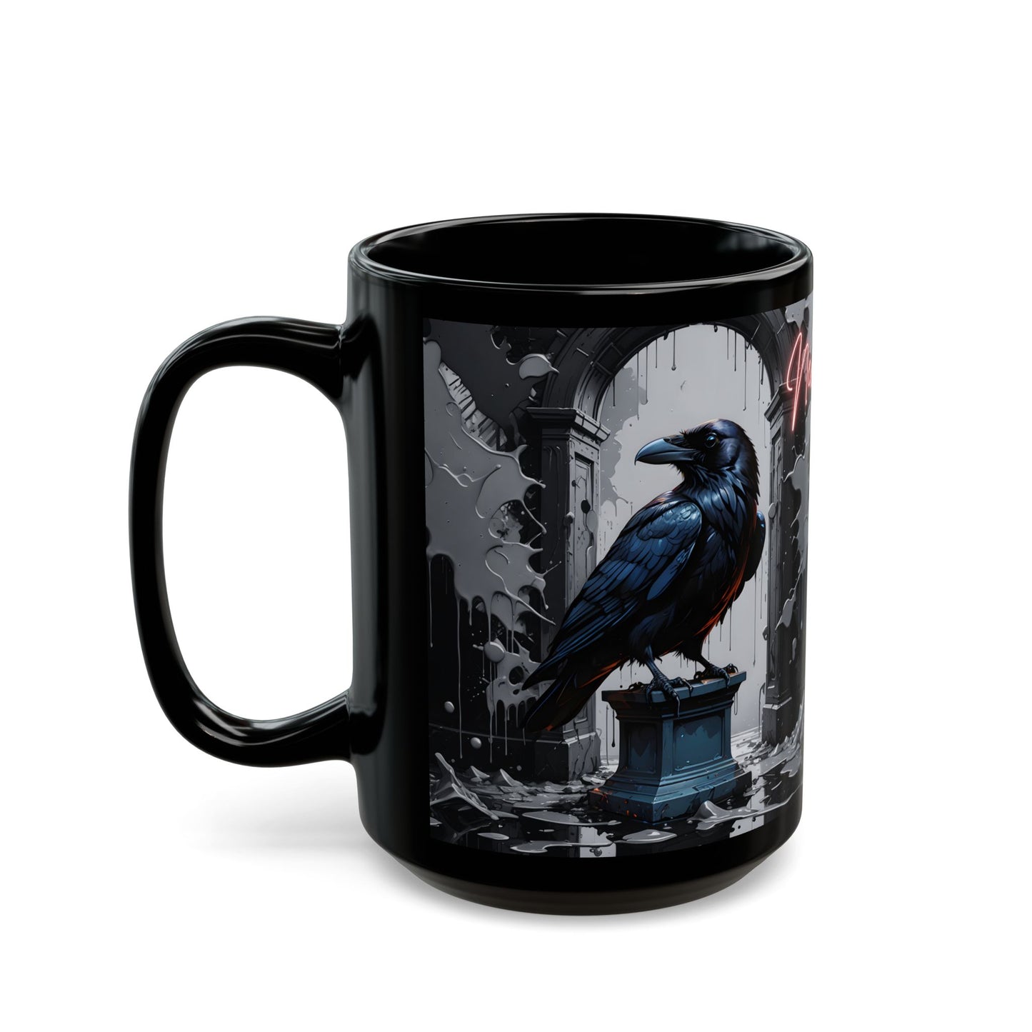 Nevermore Raven Mug – Gothic Black Coffee Cup for Poe Lovers, Writers & Literary Souls