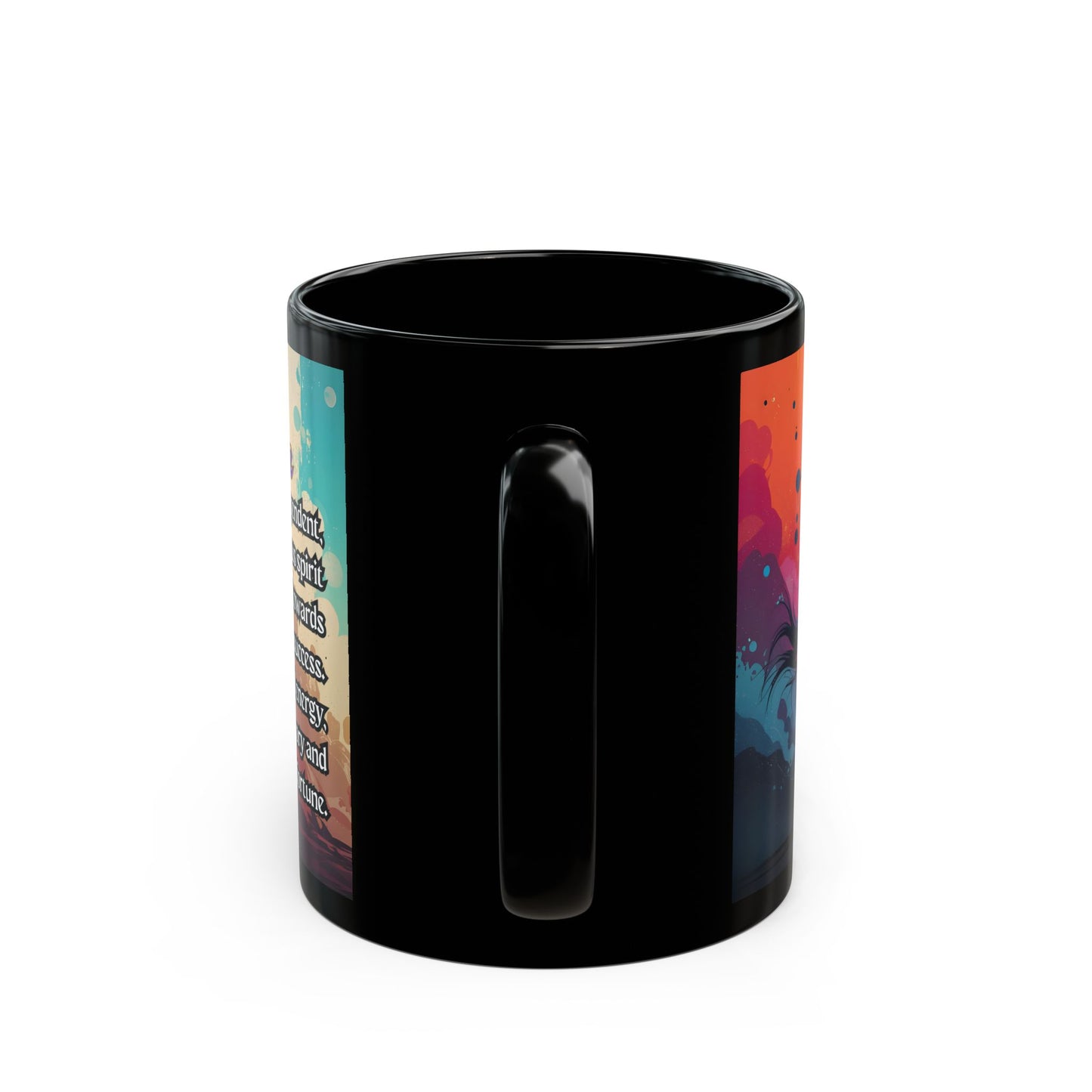 Horse Spirit Black Mug – Inspirational 'The Horse' Zodiac Poem Coffee Cup (11oz/15oz)