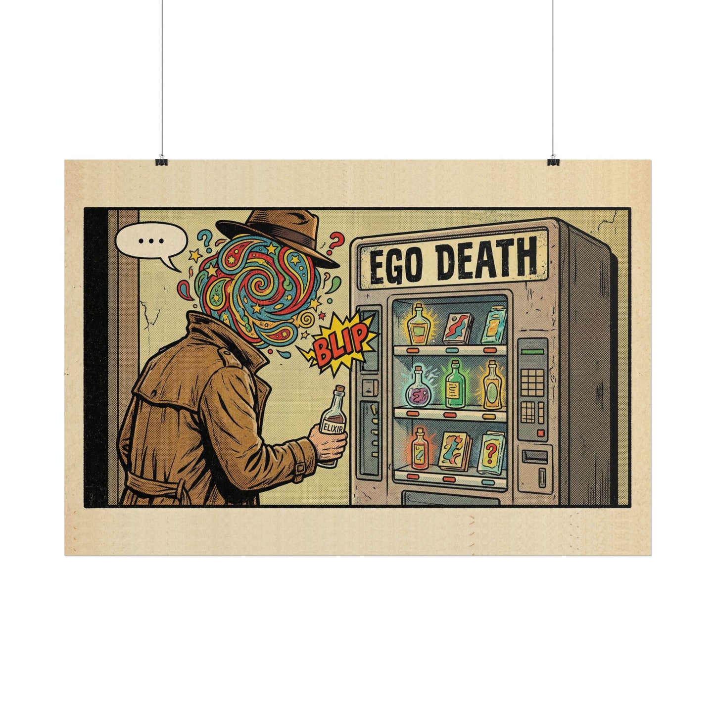 Ego Death — Vintage Comic Art Print | Pop Surrealism Wall Art | Rolled Poster