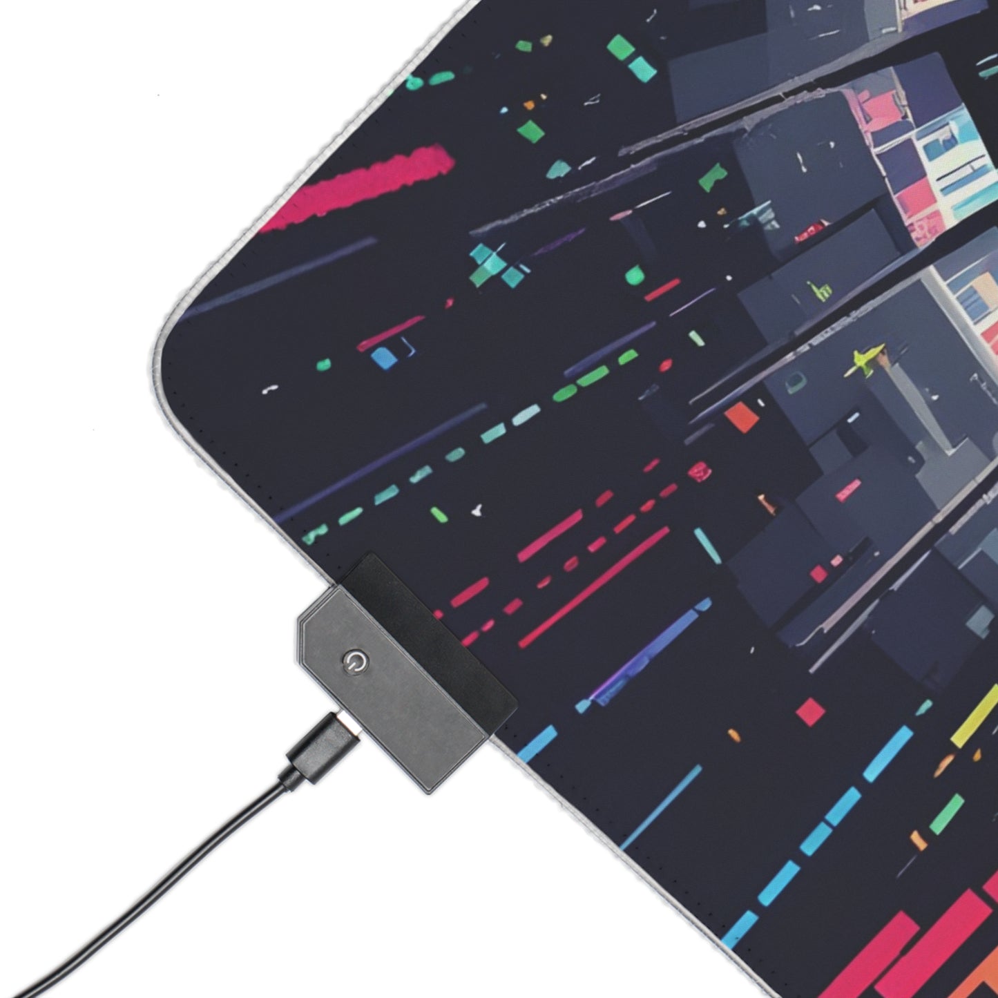 LED Gaming Mouse Pad — Pixel Rainbow Cat RGB Desk Mat