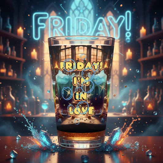 Fantasy Pint Glass | Friday I’m In Love Glassware | Witchy Magic 16oz Drinkware for Fantasy Lovers
