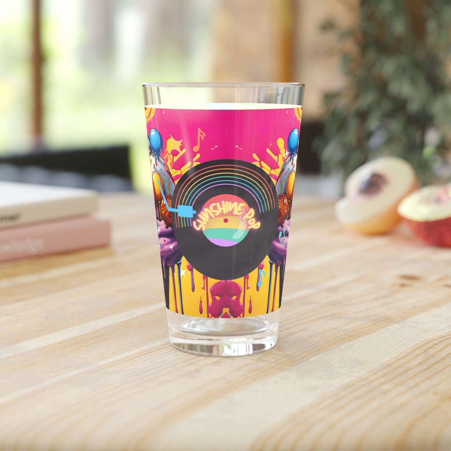 Ice Cream & Lollipop Pop Art Pint Glass – Bright Colourful Tumbler Cup (16oz)