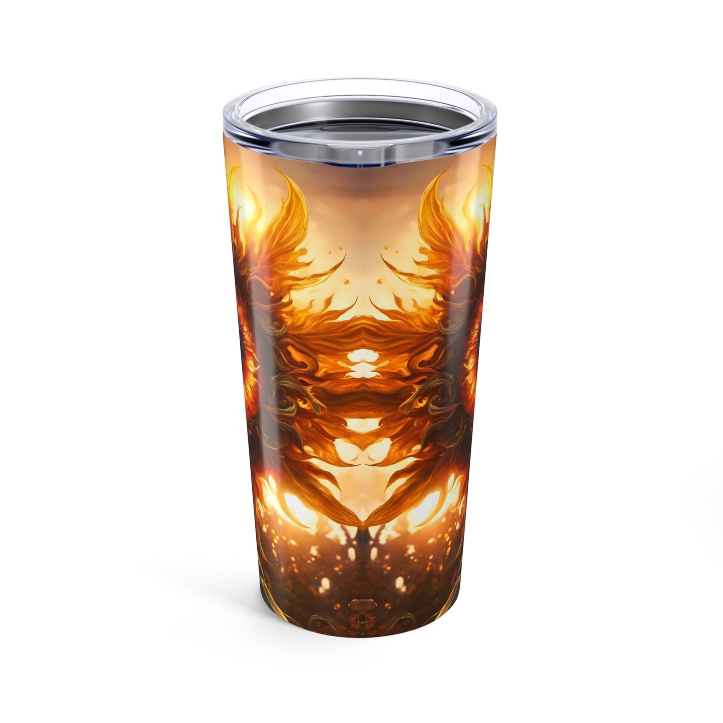 Blue-Eyed Sunflower Tumbler 20oz – Nature-Inspired Stainless Steel Cup | Surreal Floral Art Drinkware by Munted Art Designs