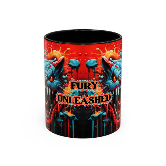 Psychedelic Cat Mug – “Fury Unleashed” | Vibrant Feline Rage in Mug Form