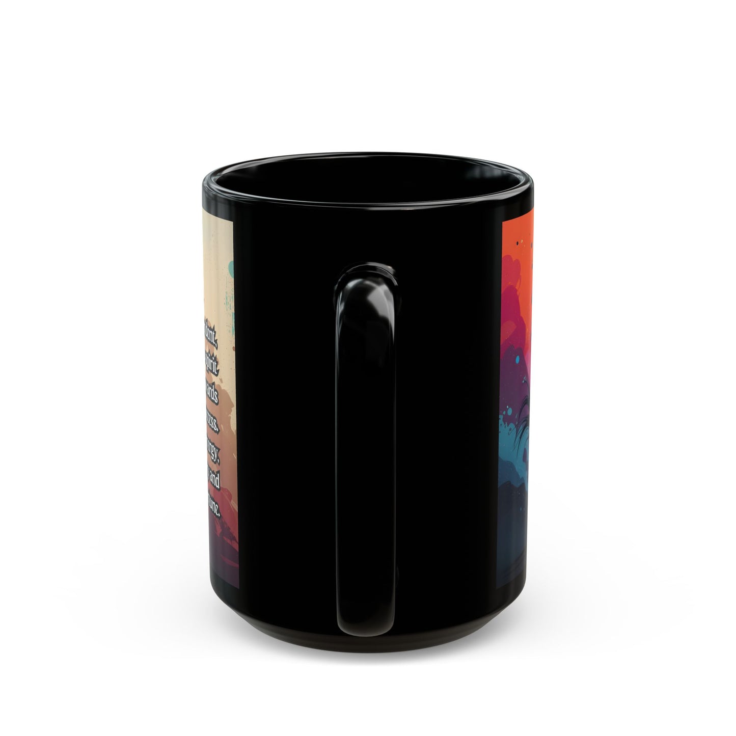Horse Spirit Black Mug – Inspirational 'The Horse' Zodiac Poem Coffee Cup (11oz/15oz)