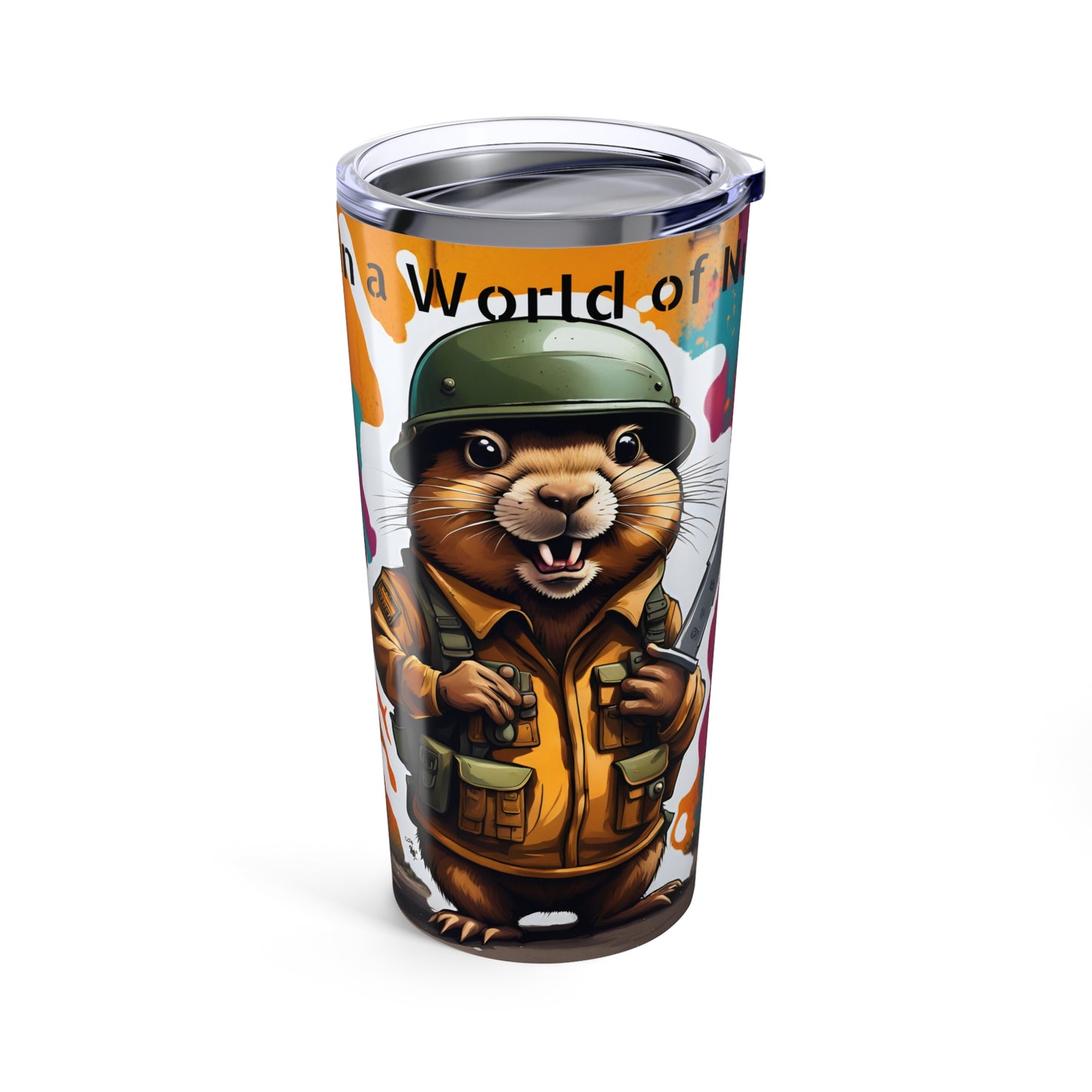 Funny Gopher Tumbler 20oz – Knife Cup | Stainless Steel Travel Mug | Weird Gift for Adults