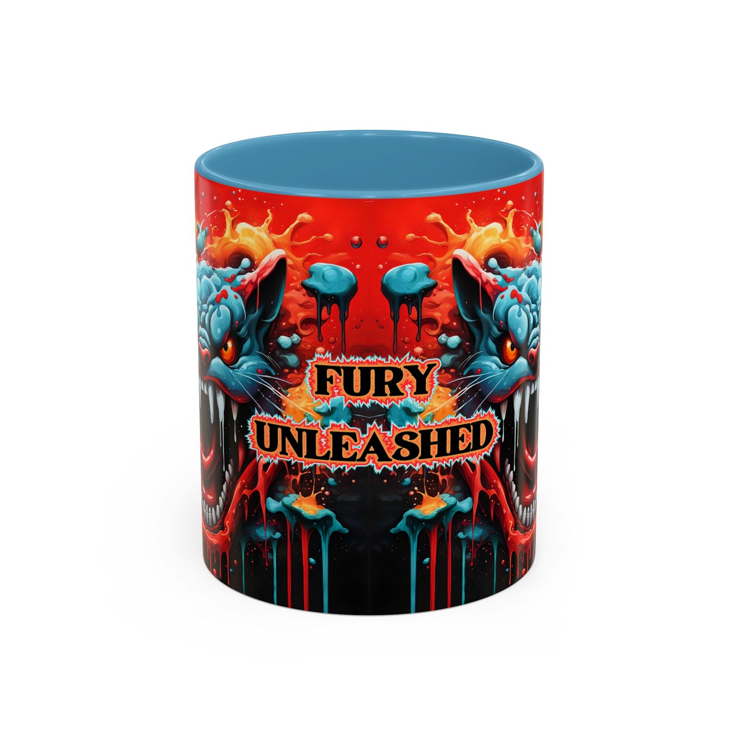 Psychedelic Cat Mug – “Fury Unleashed” | Vibrant Feline Rage in Mug Form