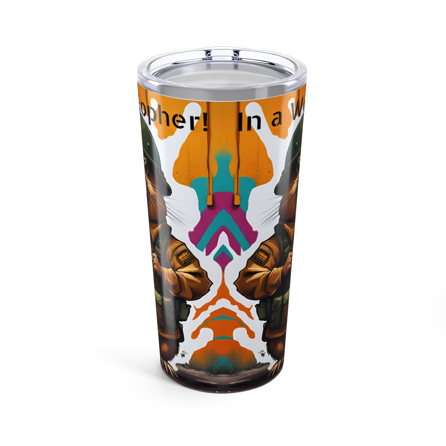 Funny Gopher Tumbler 20oz – Knife Cup | Stainless Steel Travel Mug | Weird Gift for Adults