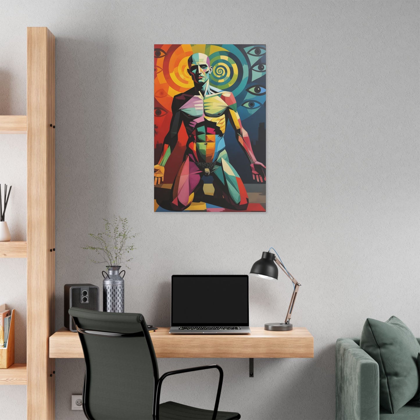 Psychedelic Human Canvas Art Print – Surreal Colourful Visionary Wall Art