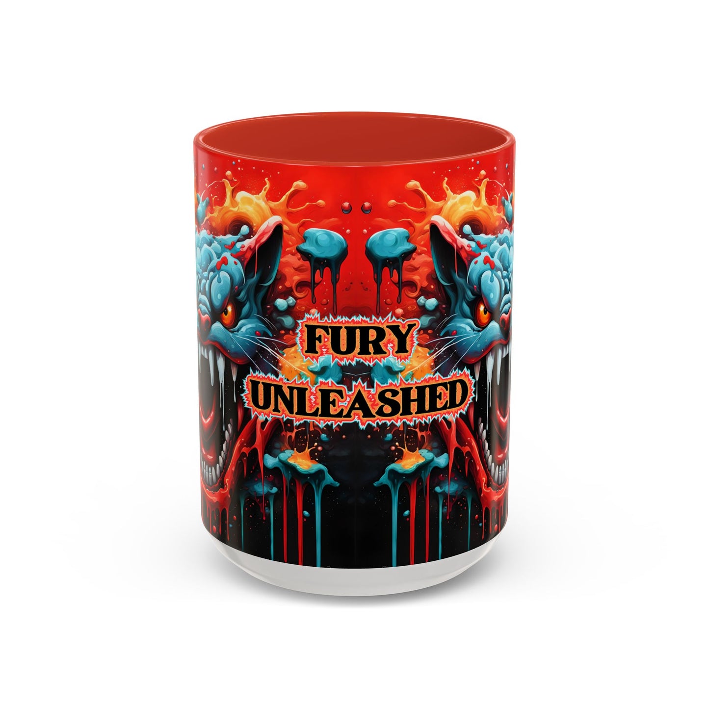 Psychedelic Cat Mug – “Fury Unleashed” | Vibrant Feline Rage in Mug Form