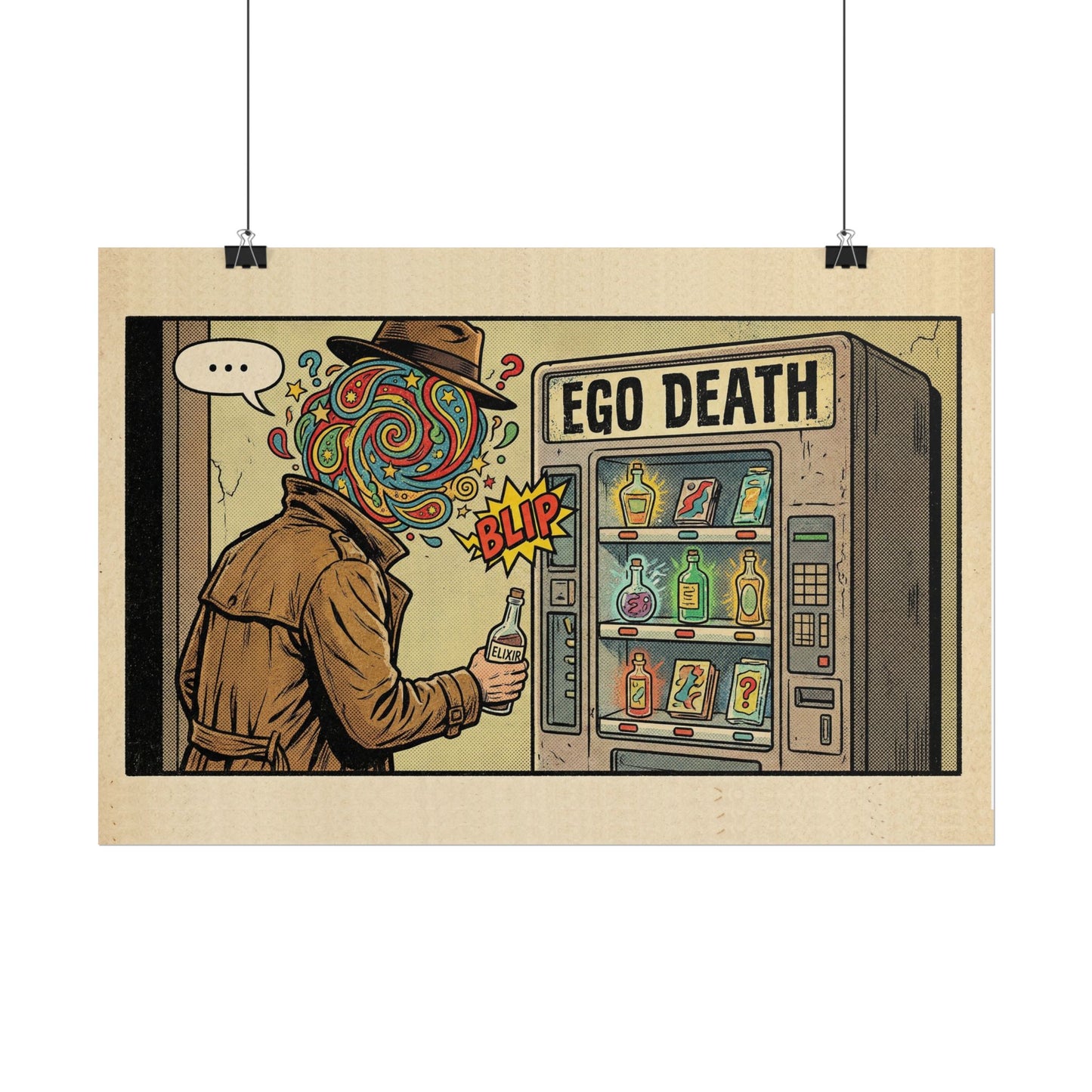 Ego Death — Vintage Comic Art Print | Pop Surrealism Wall Art | Rolled Poster