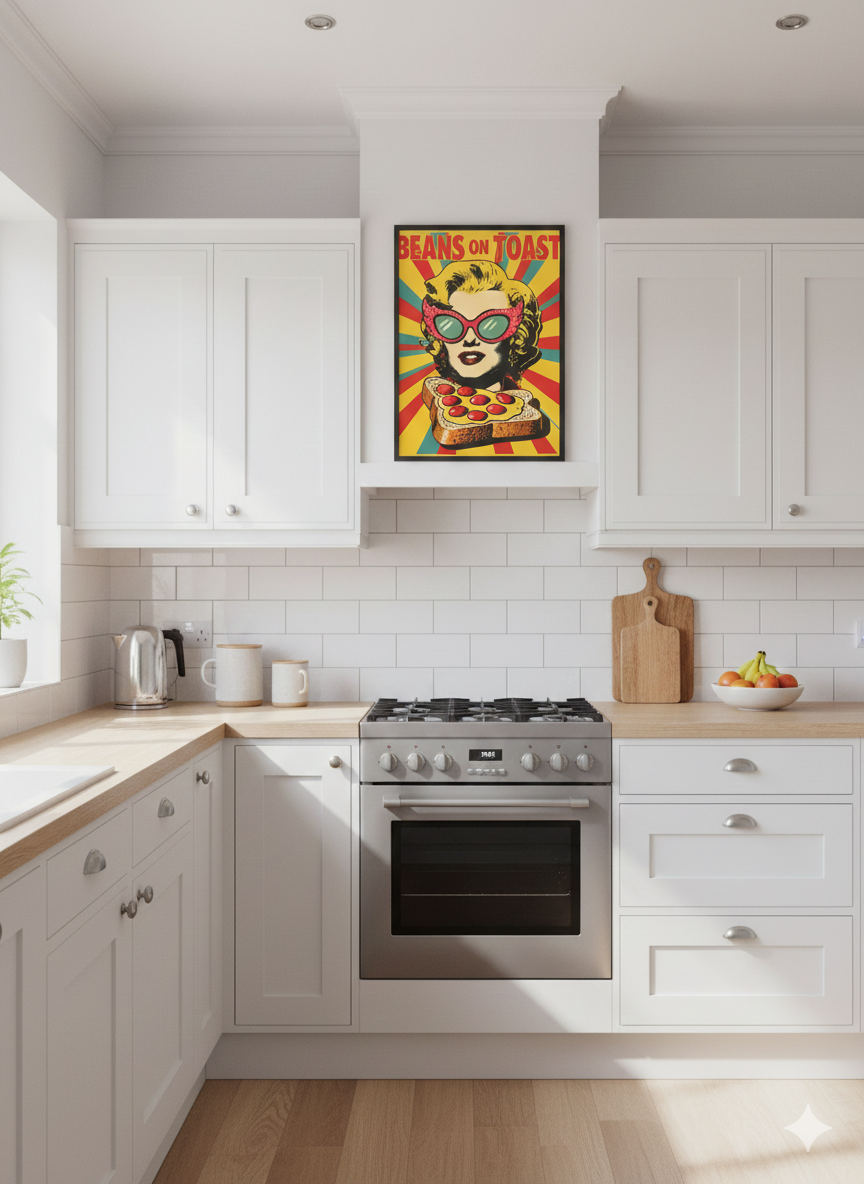 Beans on Toast Pop-Art Poster | Retro Kitchen Wall Art